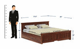 Trinity Solid Sheesham Wood Bed With Four Drawers (King Size, Natural Finish)